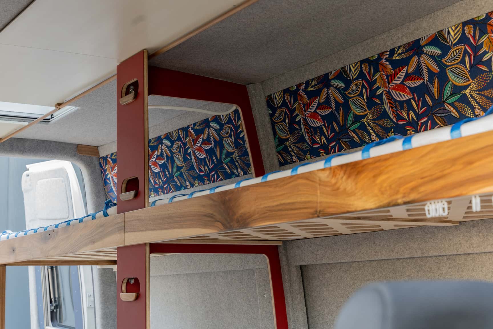 Bunk beds in the Sprinter L3H2 conversion