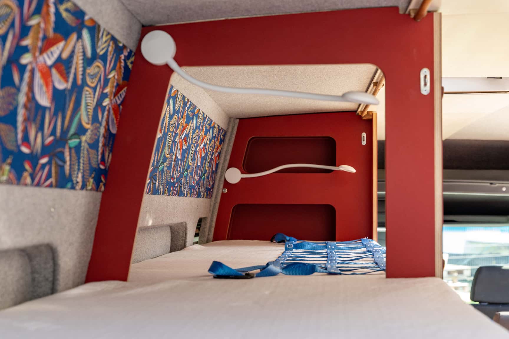 Bunk beds in the Sprinter L3H2 conversion